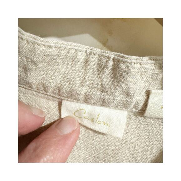 Caslon Women Medium Sand Beige Button Down Blouse Tunic - Picture 5 of 5